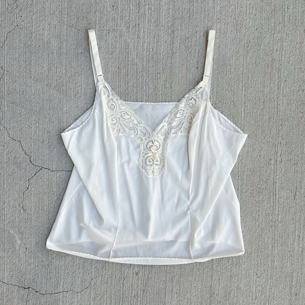 vintage ivory satin camisole